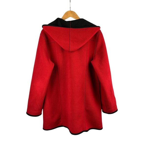 Susan Graver Weekend Red Hooded Coat S Polyester - Picture 2 of 5